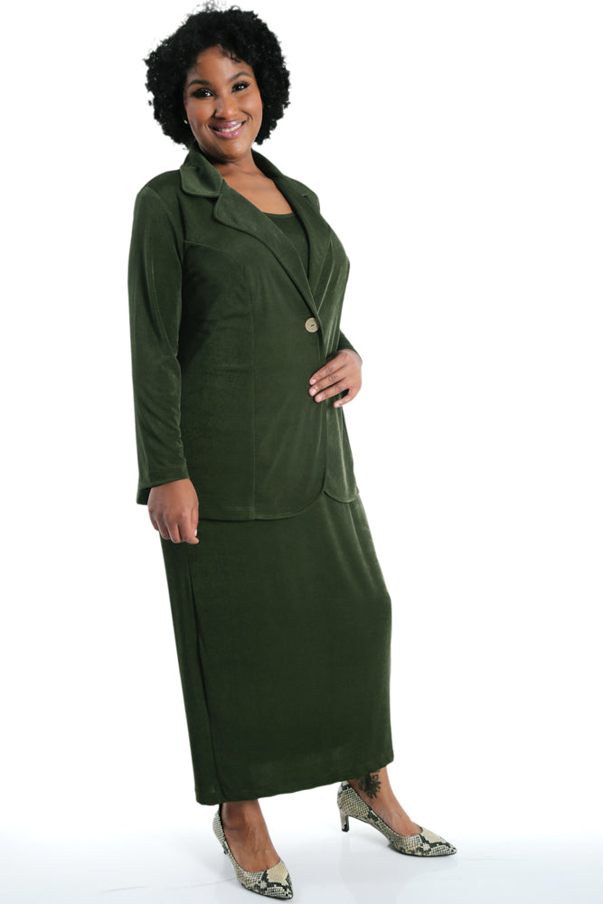 Dresses Vikki Vi Silky Classic Olive Maxi Tank Dress