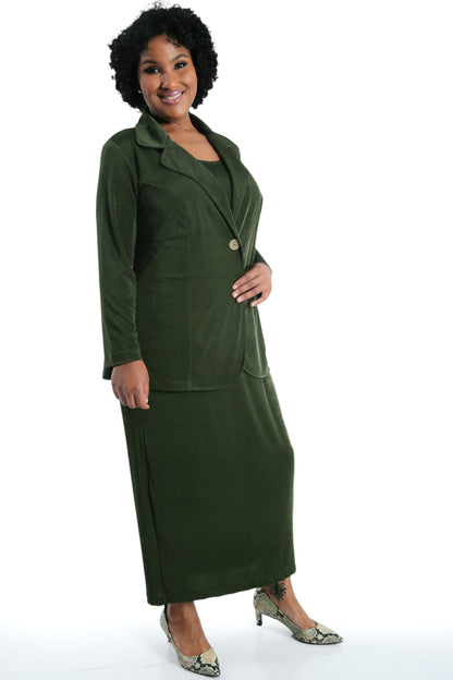 Dresses Vikki Vi Silky Classic Olive Maxi Tank Dress