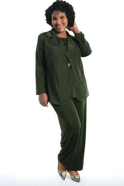 Pants Vikki Vi Silky Classic Olive Petite Pull-On Pant