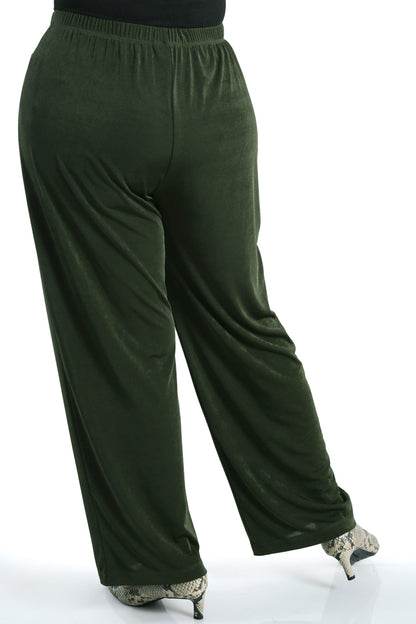 Pants Vikki Vi Silky Classic Olive Pull on Pant