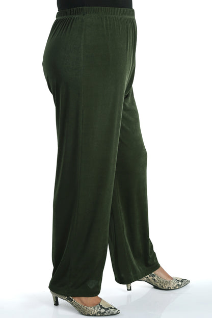 Pants Vikki Vi Silky Classic Olive Petite Pull-On Pant