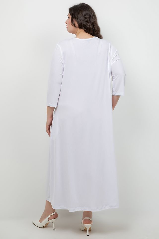 Dresses Vikki Vi Jersey White V Neck Pocket Dress