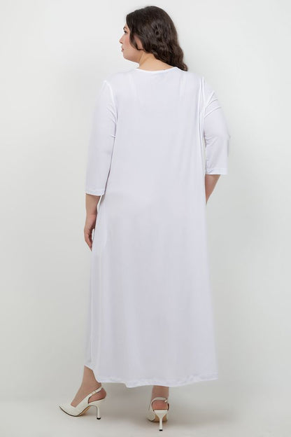 Dresses Vikki Vi Jersey White V Neck Pocket Dress