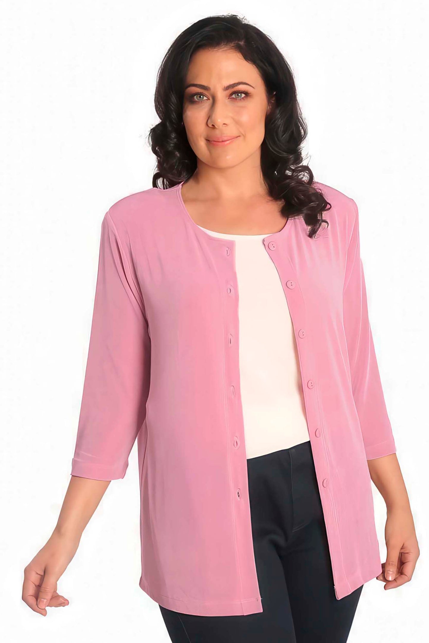 Jackets Vikki Vi Classic Carnation 3/4 Sleeve Cardigan