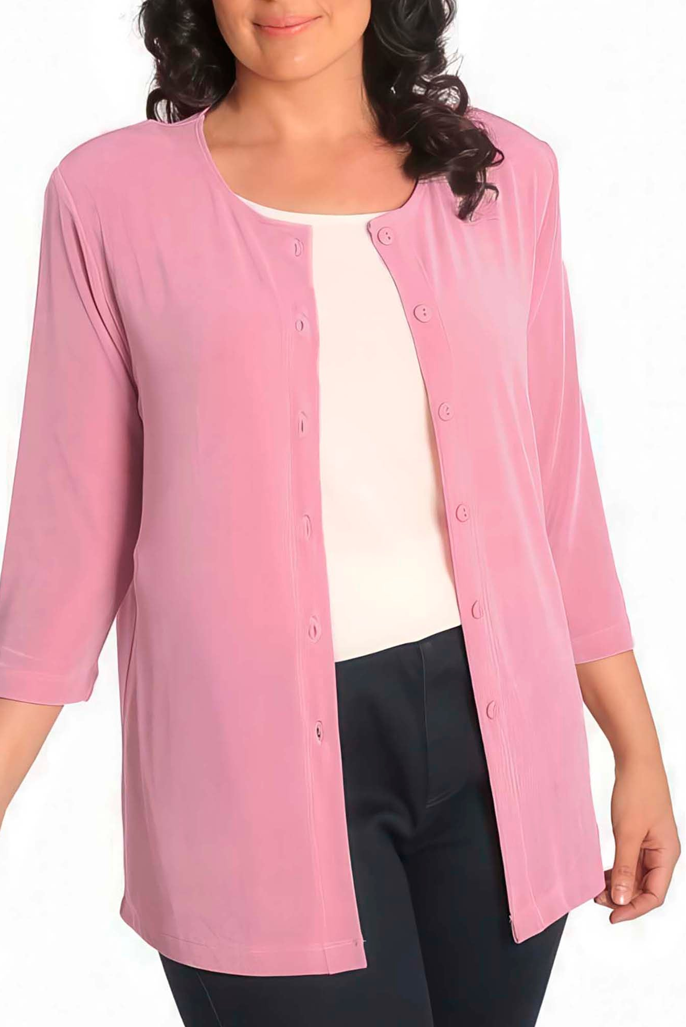 Jackets Vikki Vi Classic Carnation 3/4 Sleeve Cardigan
