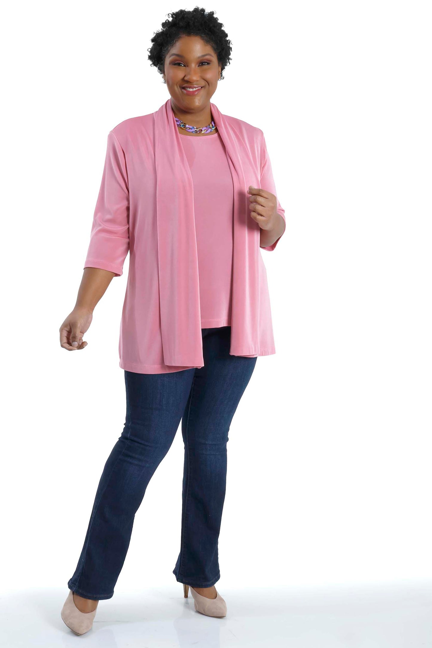 Jackets Vikki Vi Classic Carnation 3/4 Sleeve Kimono Jacket