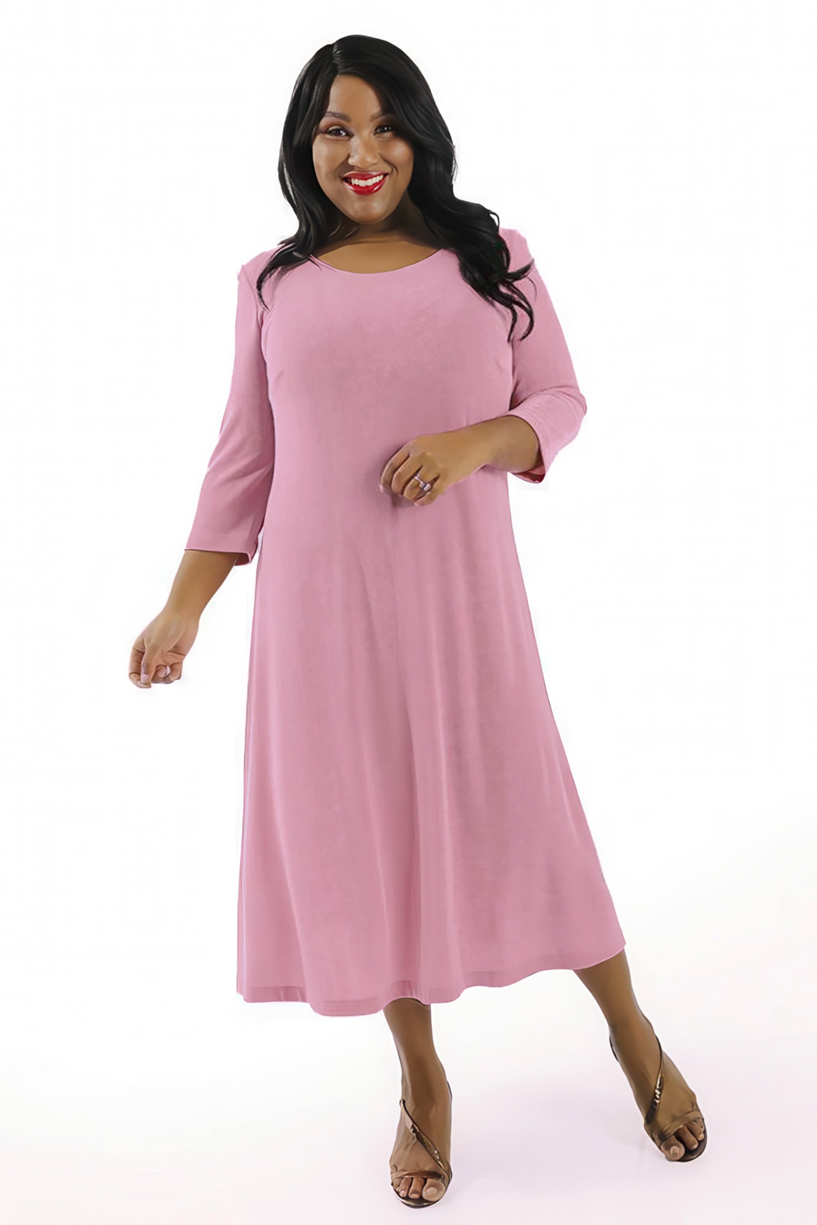 Dresses Vikki Vi Classic Carnation 3/4 Sleeve A-Line Dress