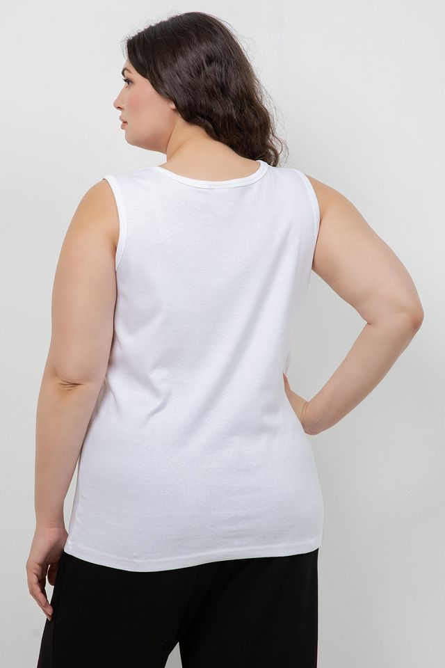 Tops White Cotton Tank