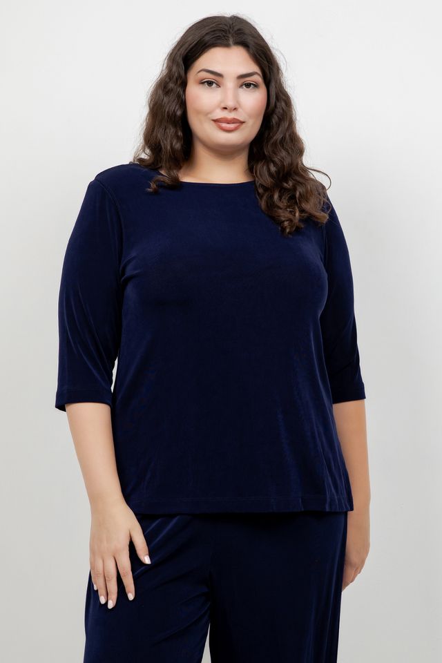 Vikki Vi Classic Navy 3/4 Sleeve Top