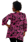 Vikki Vi Jersey Fuchsia Abstract Sharkbite Tunic