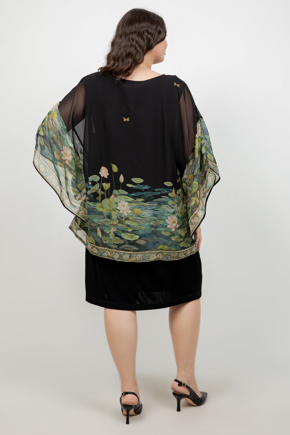 Peaceful Lotus Pond Double Layer Silk Top