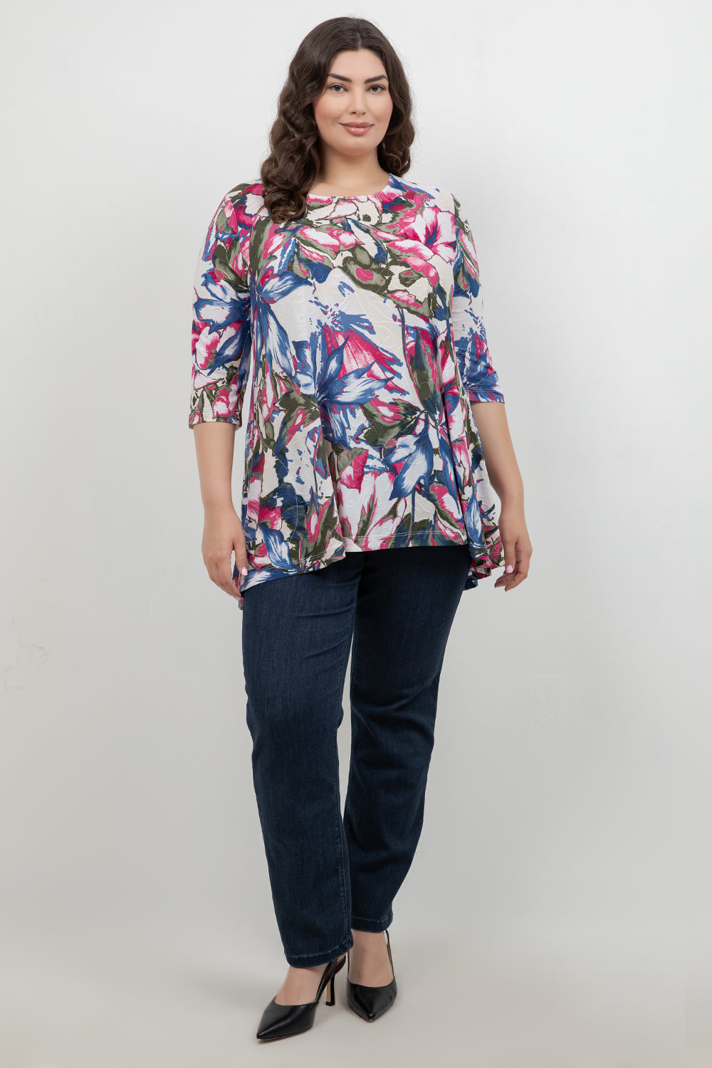 Tops Vikki Vi Georgia Floral Pocket Swing Tunic