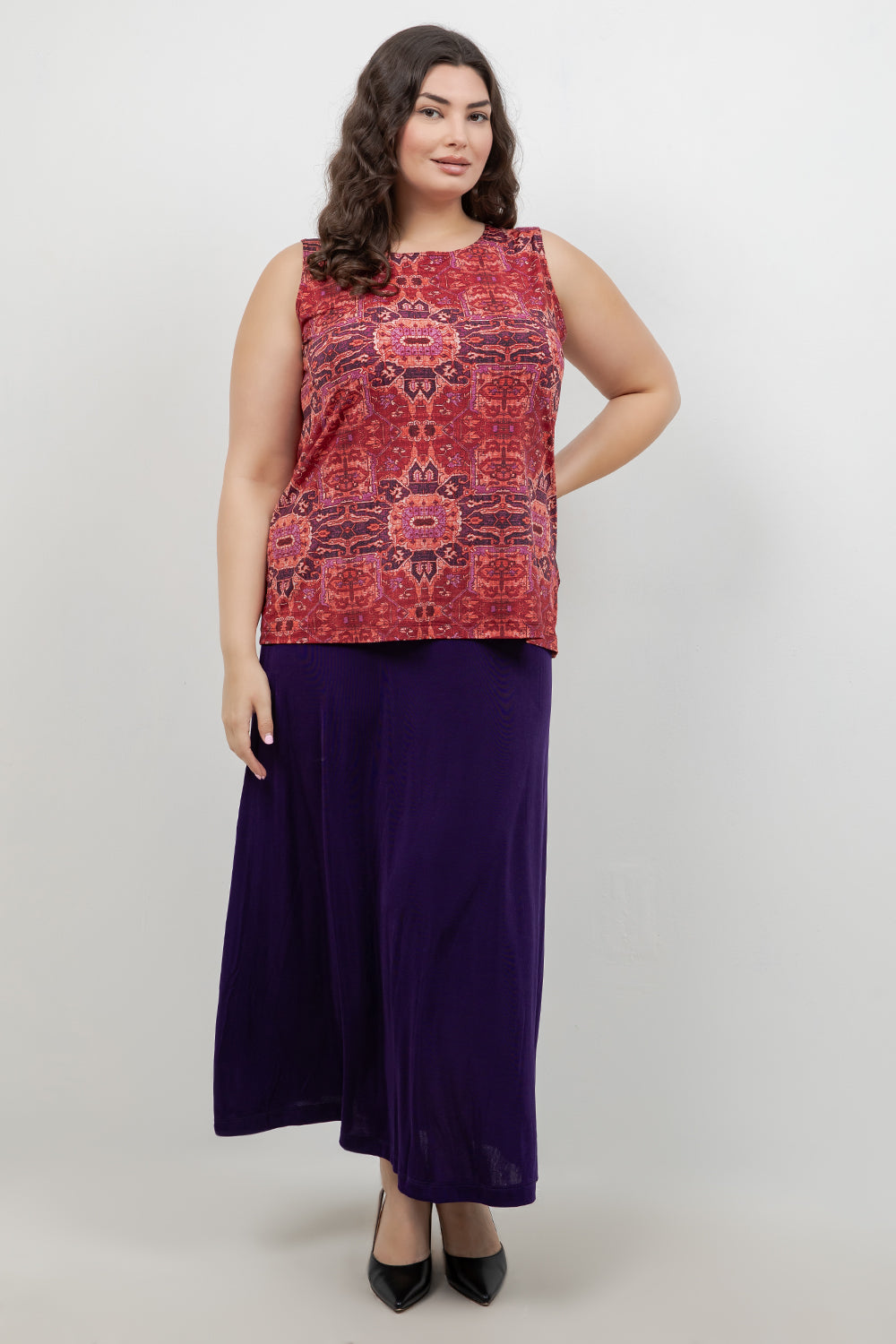 Skirts Vikki Vi Classic Royal Purple A-Line Maxi Skirt