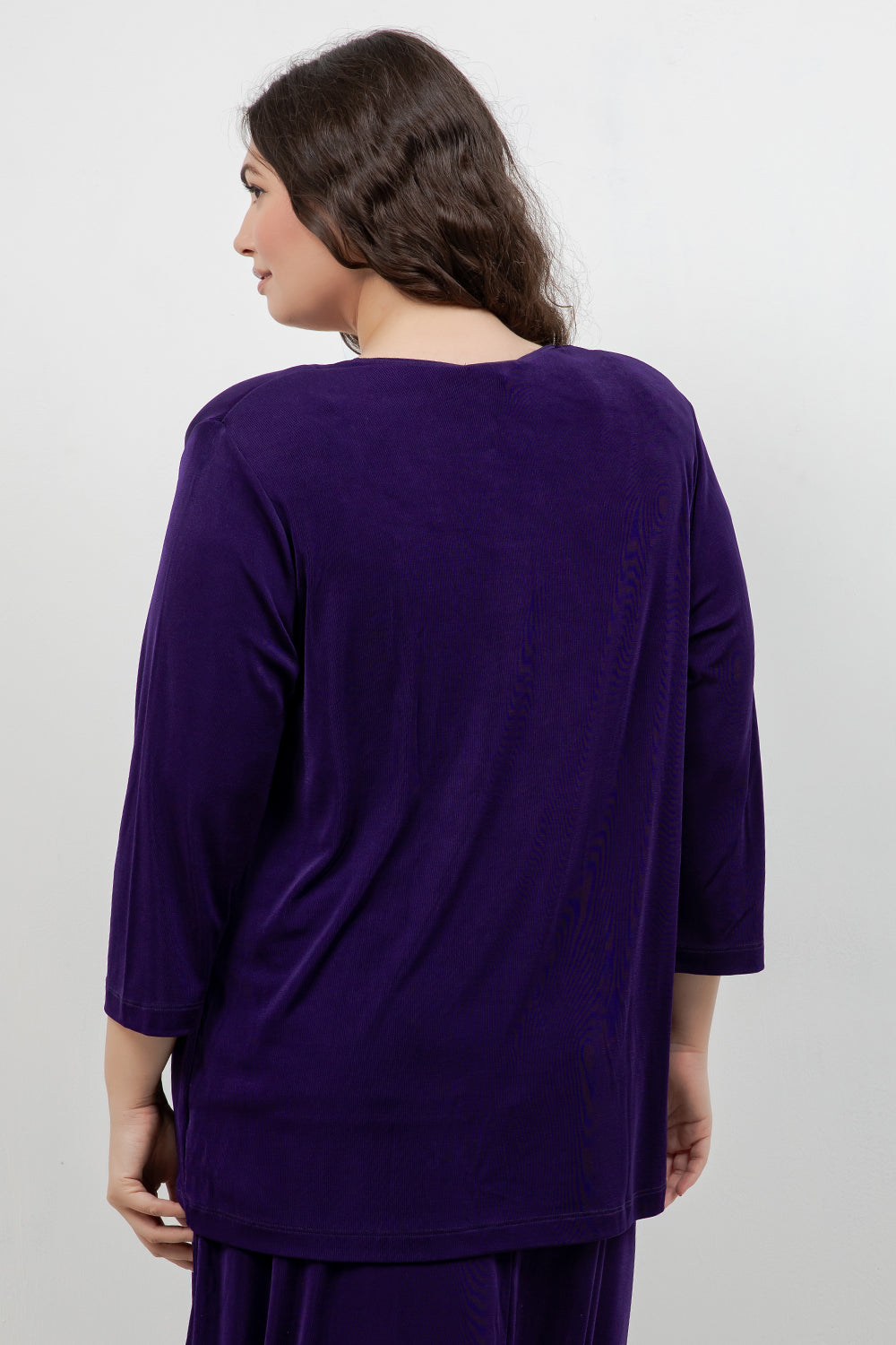 Jackets Vikki Vi Classic Royal Purple 3/4 Sleeve Cardigan