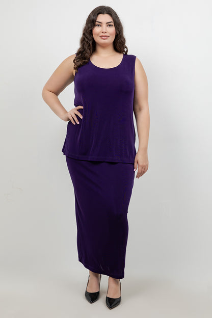 Tops Vikki Vi Classic Royal Purple Sleeveless Tunic