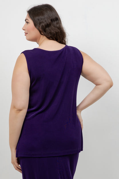 Tops Vikki Vi Classic Royal Purple Sleeveless Tunic