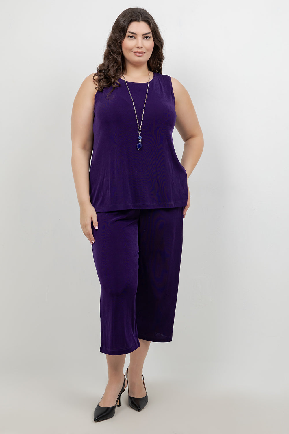 Pants Vikki Vi Classic Royal Purple Crop Pant
