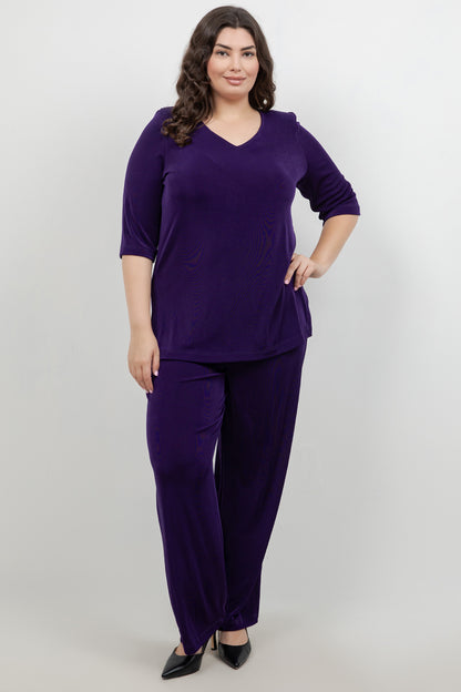 Pants Vikki Vi Classic Royal Purple Petite Pull-On Pant