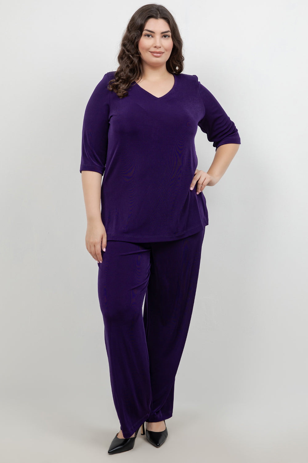 Pants Vikki Vi Classic Royal Purple Pull on Pant