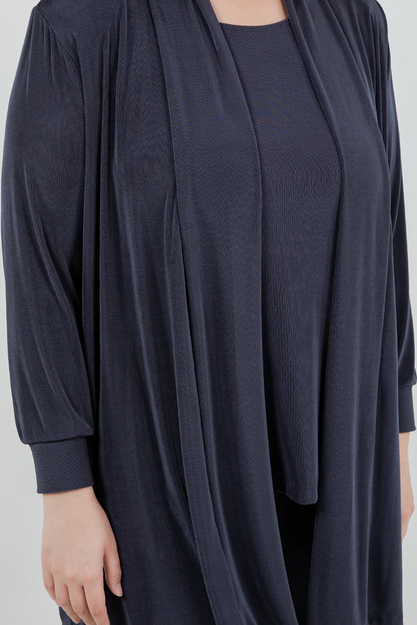 Vikki Vi Classic Graphite Long Kimono Jacket