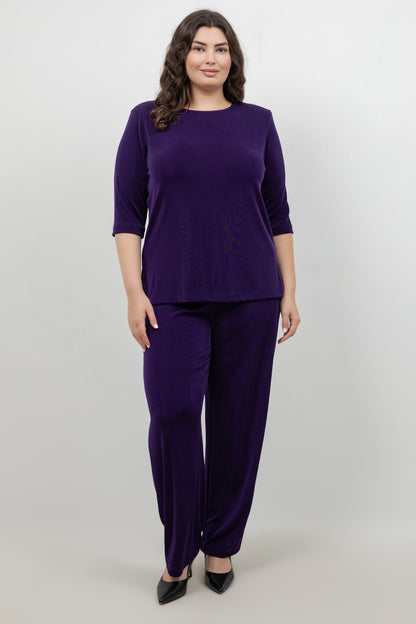 Tops Vikki Vi Classic Royal Purple 3/4 Sleeve Top
