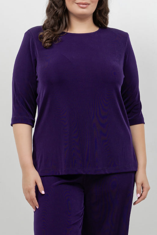 Tops Vikki Vi Classic Royal Purple 3/4 Sleeve Top