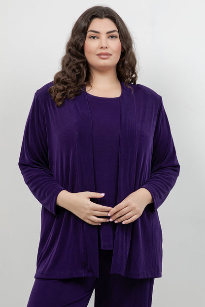 Jackets Vikki Vi Classic Royal Purple Kimono Jacket