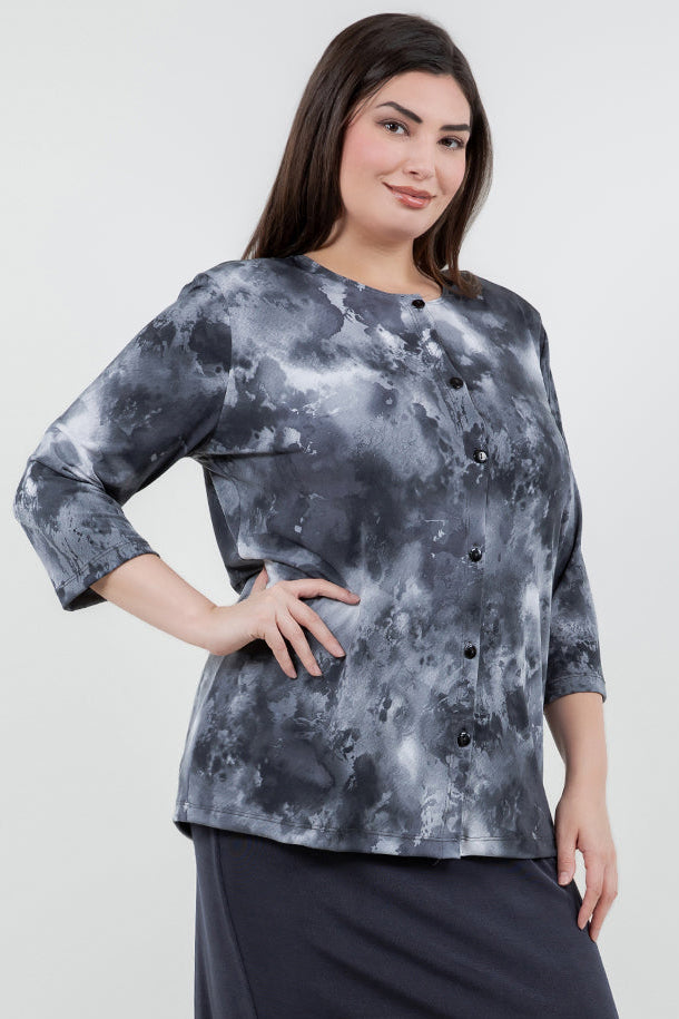 Jackets Vikki Vi Jersey Silver Mist 3/4 Sleeve Cardigan