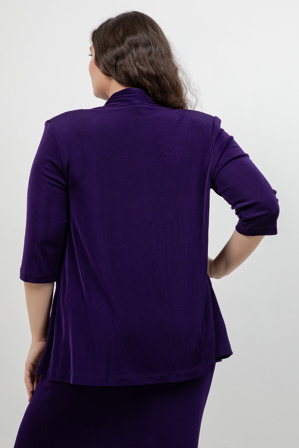 Jackets Vikki Vi Classic Royal Purple 3/4 Sleeve Kimono Jacket