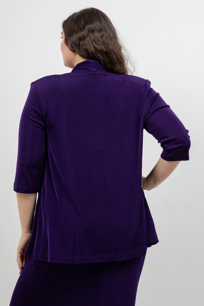 Jackets Vikki Vi Classic Royal Purple 3/4 Sleeve Kimono Jacket