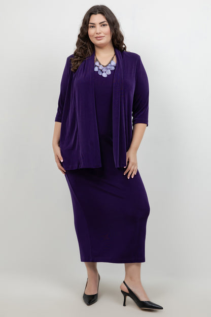 Jackets Vikki Vi Classic Royal Purple 3/4 Sleeve Kimono Jacket