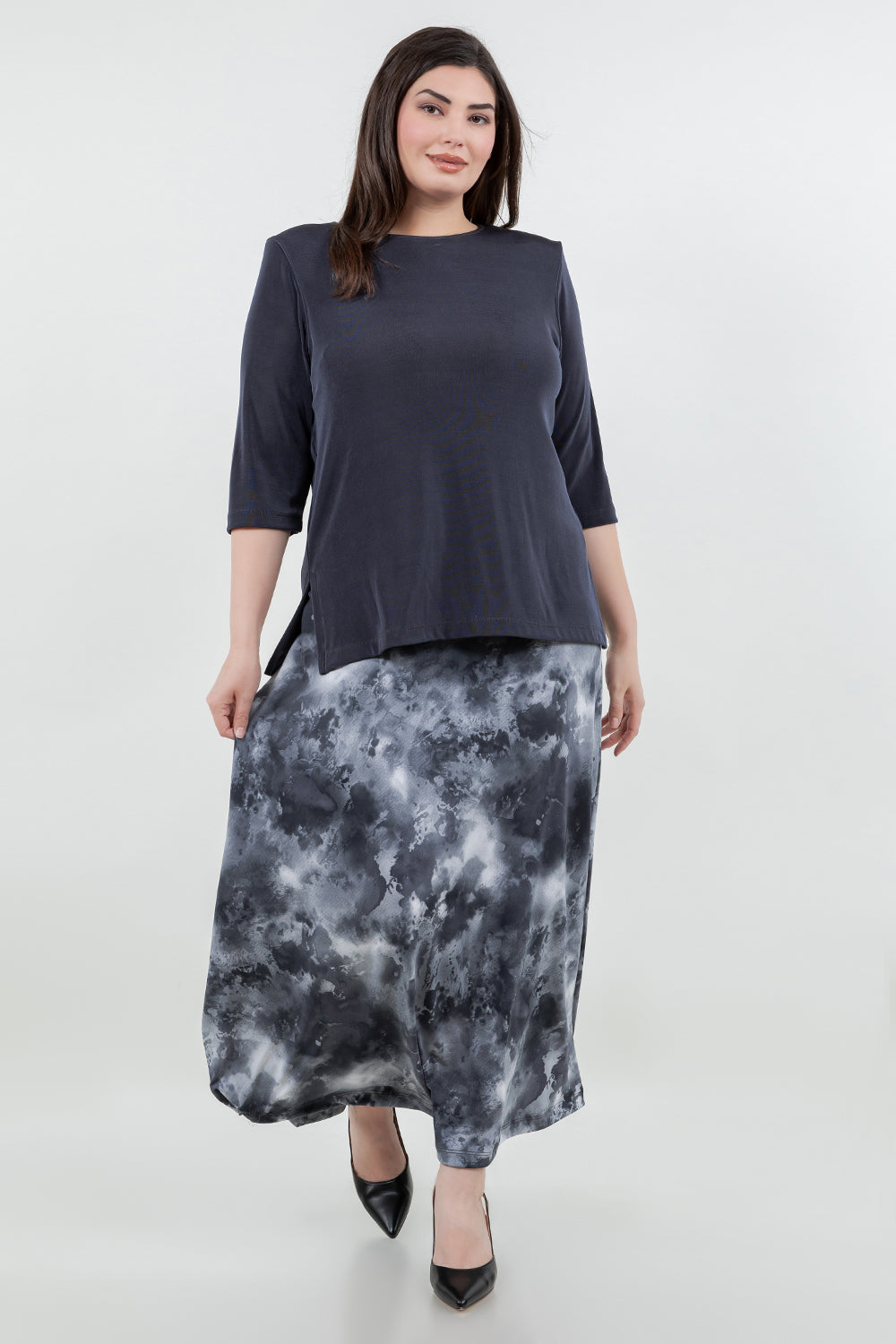 Skirts Vikki Vi Jersey Silver Mist Maxi Skirt