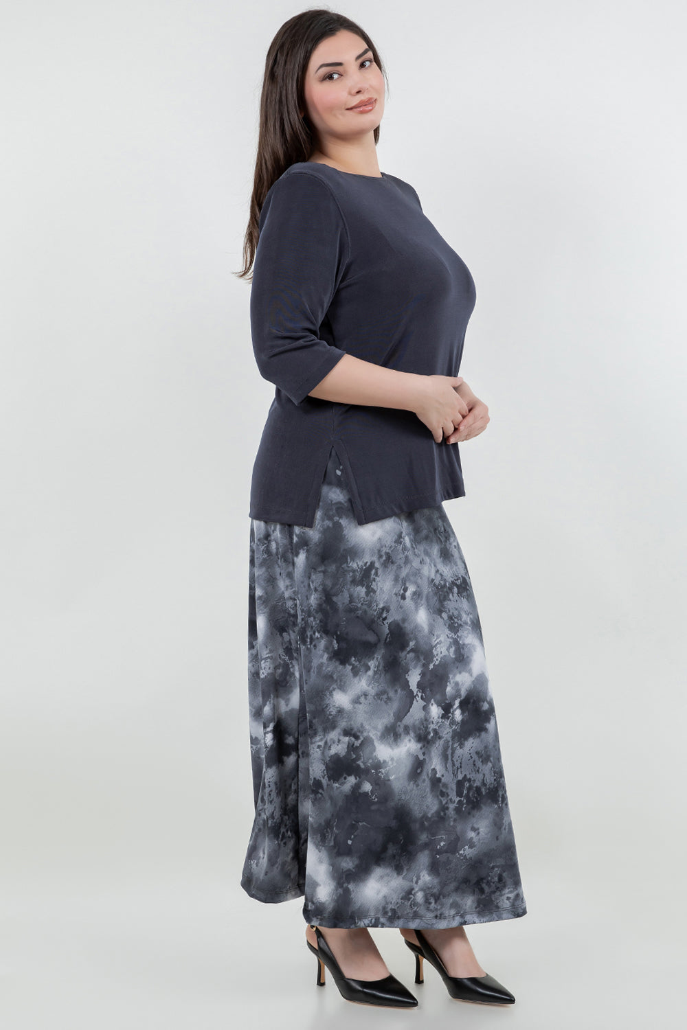 Skirts Vikki Vi Jersey Silver Mist Maxi Skirt