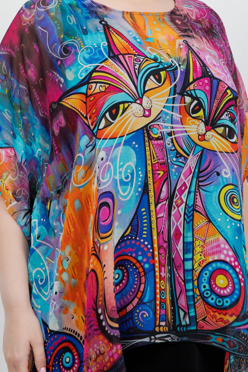 Tops Meow Cascade Tunic