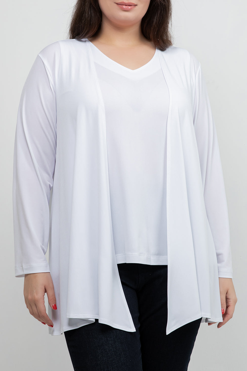 Jackets Vikki Vi Jersey White Swing Cardigan