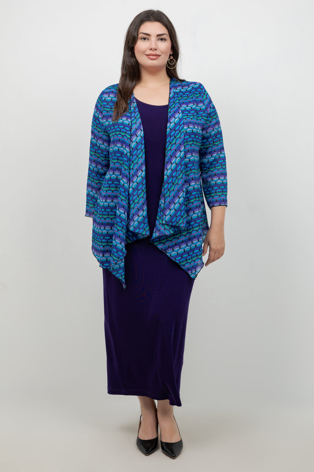 Jackets Vikki Vi Purple Deco Swing Cardigan