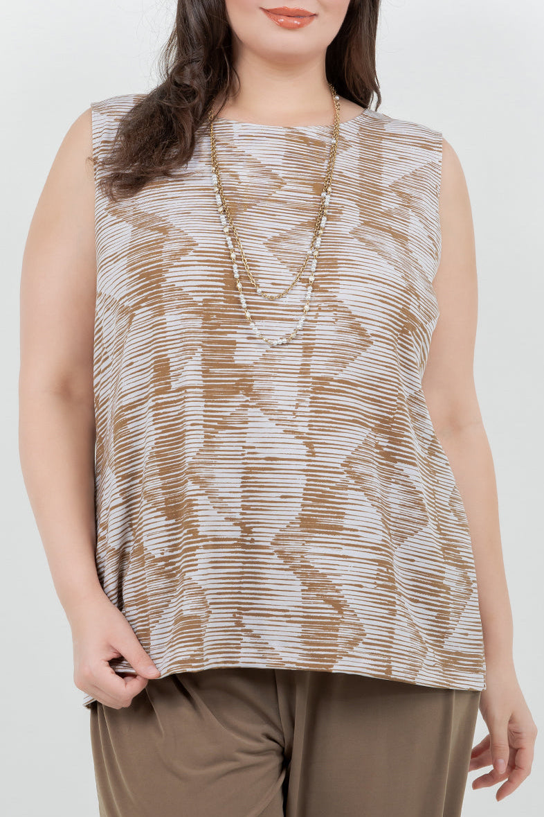 Tops Vikki Vi Jersey Caramel Latte Tank