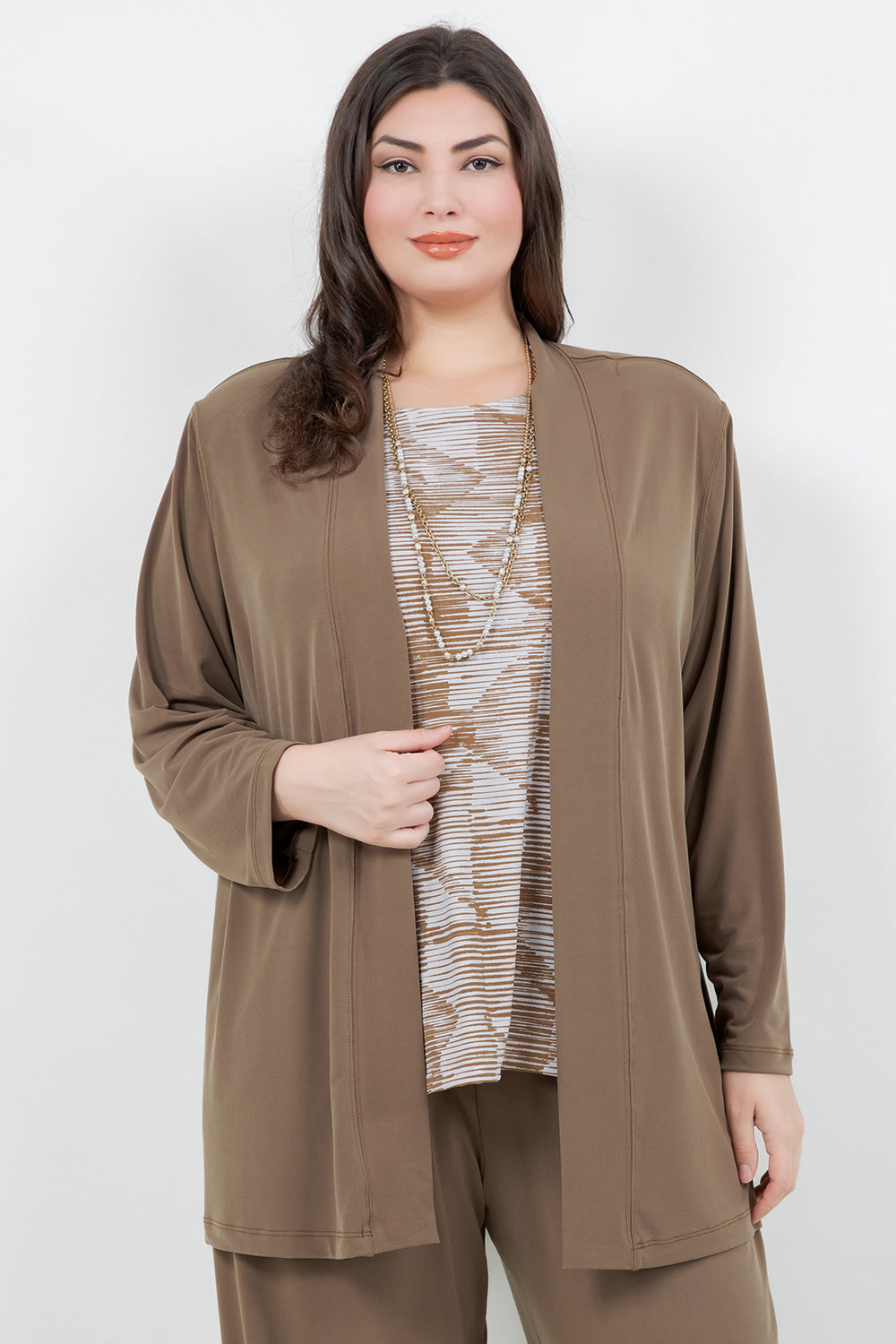 Jackets Vikki Vi Jersey Caramel Kimono Jacket