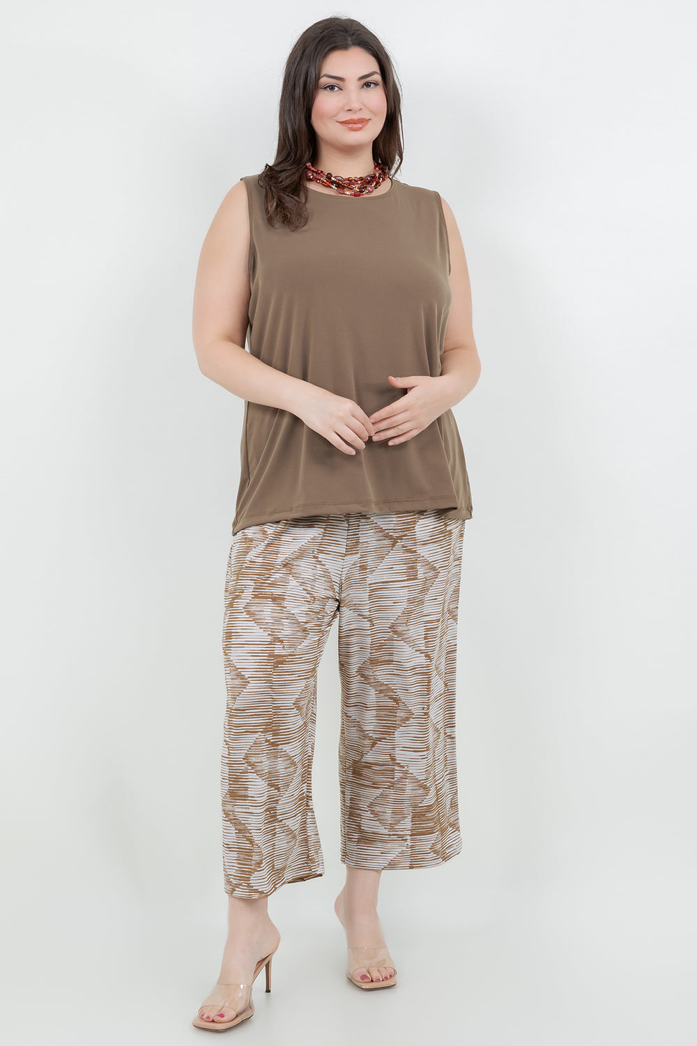 Tops Vikki Vi Jersey Caramel Tank