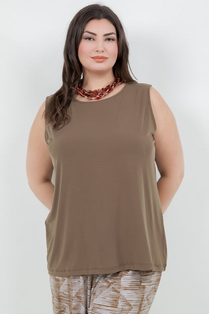Tops Vikki Vi Jersey Caramel Tank