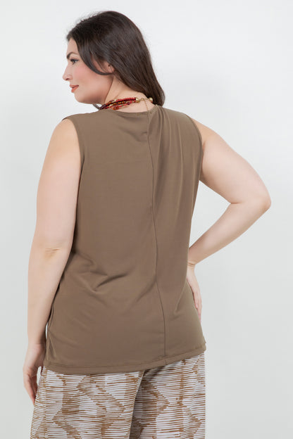 Tops Vikki Vi Jersey Caramel Tank