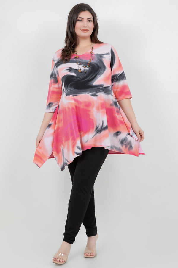 Vikki Vi Jersey Maui Sunset Handkerchief Tunic