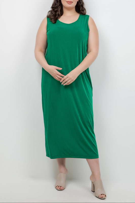 Dresses Vikki Vi Silky Classic Emerald Maxi Tank Dress