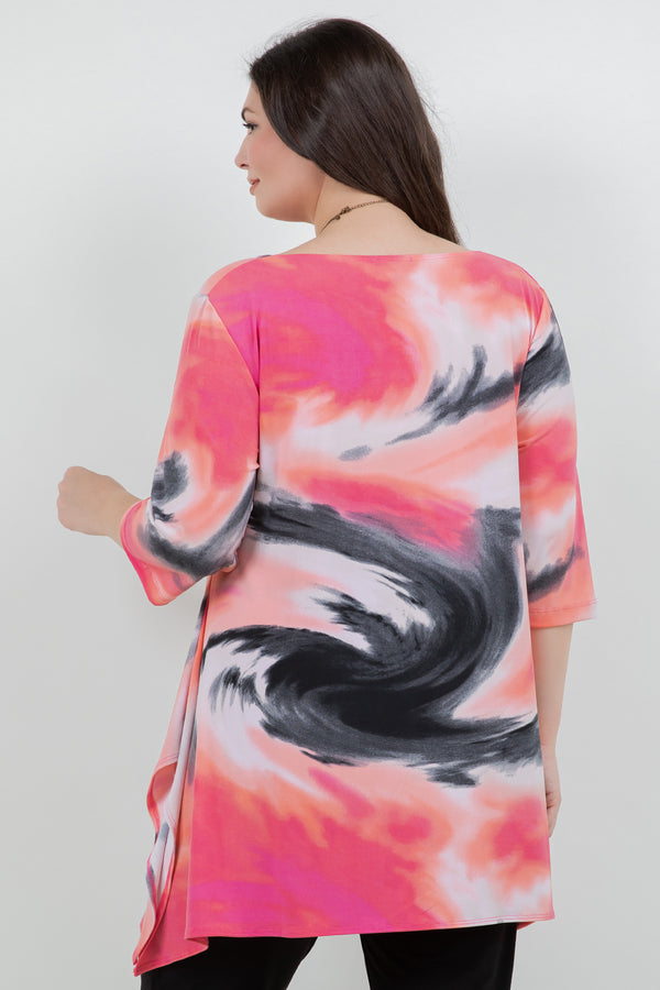 Vikki Vi Jersey Maui Sunset Handkerchief Tunic