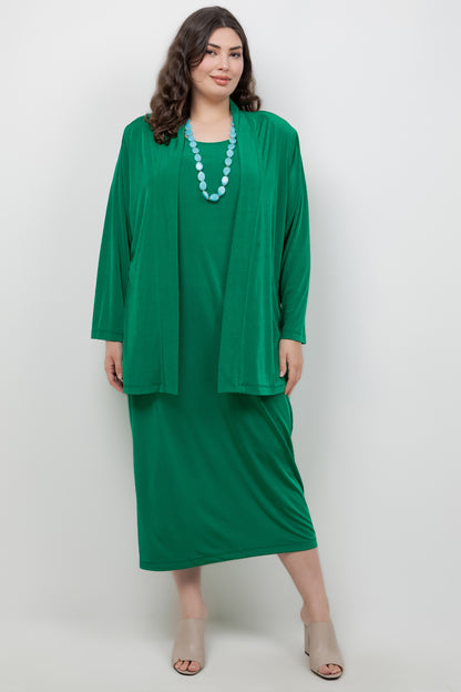 Jackets Vikki Vi Silky Classic Emerald Kimono Jacket