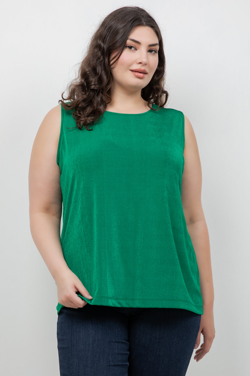 Tops Vikki Vi Silky Classic Emerald Tank