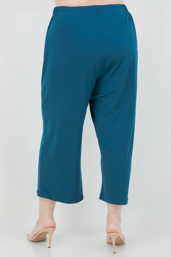Vikki Vi Jersey Deep Teal Crop Pant