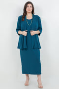 Vikki Vi Jersey Deep Teal 3/4 Sleeve Kimono Jacket