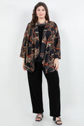 Jackets Vikki Vi Black Chain Leopard Swing Cardigan