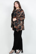 Jackets Vikki Vi Black Chain Leopard Swing Cardigan